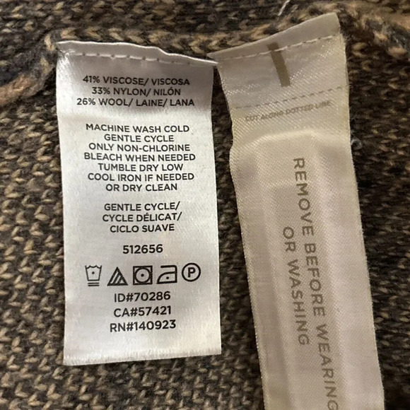 LOFT Wool Blend Boat Neck Tan Brown Gray Zebra Print Sweater Women’s Size Small - Picture 15 of 15